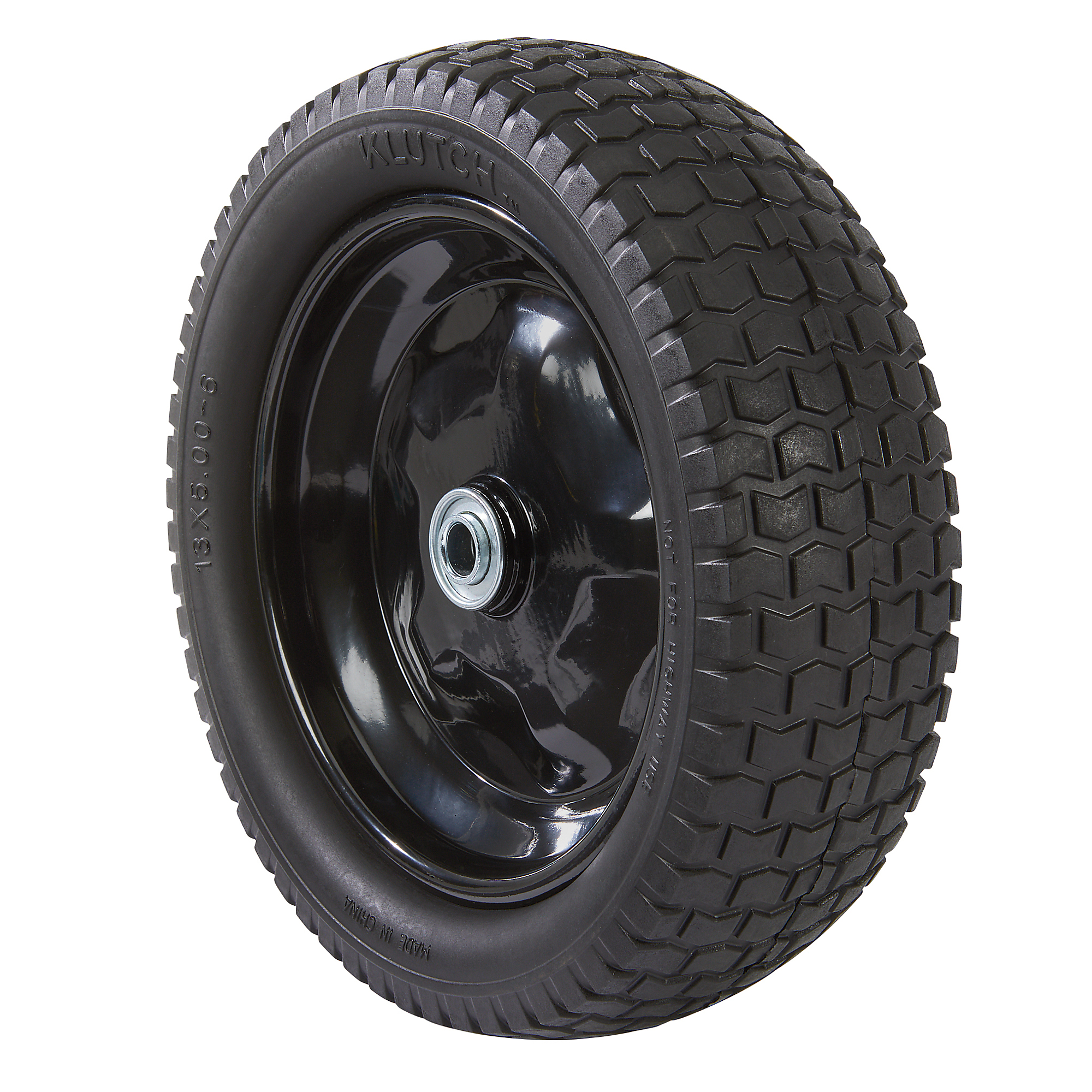 Klutch Flat-Free Universal Tire Assembly, 12/3.60-6, Turf Tread
